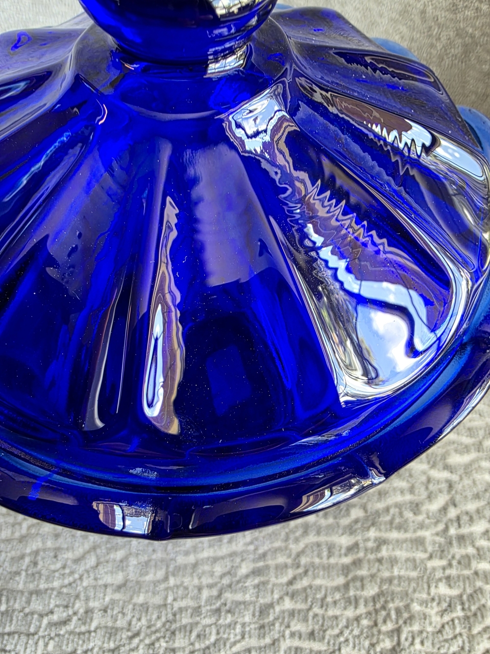 RARE VTG Fenton Cobalt Blue Canaan Valley Candy Jar With Lid Signed Hand Painted - Picture 5 of 14